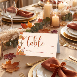 Elegante Ahornblätter-Hochzeit im Herbst Platzkarte