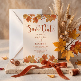 Elegante Ahornblätter-Hochzeit im Herbst Save The Date