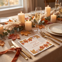 Elegante Ahornblätter-Hochzeitsservietten im Herbs Serviette