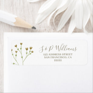 Elegante Airy Simple Wildblume Rücksendeadresse