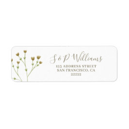 Elegante Airy Simple Wildblume Rücksendeadresse