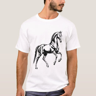 Elegante Akhal-Teke-Pferd stilisierte Illustration T-Shirt