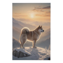 Elegante Akita Leinwand Kunst, Dichtung und Musik