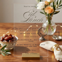 Elegante Akryl-Eid-Mittagessen-Minimalistische Isl