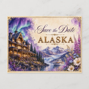 Elegante Alaska Save-the-Date-Hochzeits-Einladung Postkarte