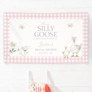 Elegante Alberne Gans Whimsical Rosa Schleife Baby Banner