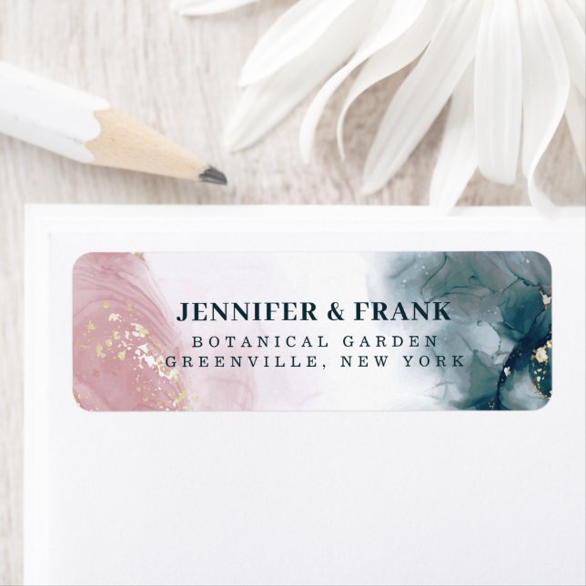 Elegante Alkoholtink Blush Blue Wasserfarbe Modern (Insitu)