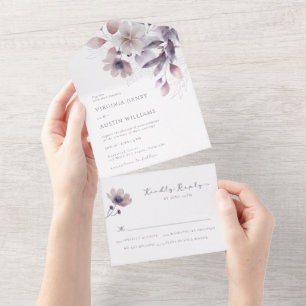 Elegante All-in-One-Hochzeits-Einladung All In One Einladung