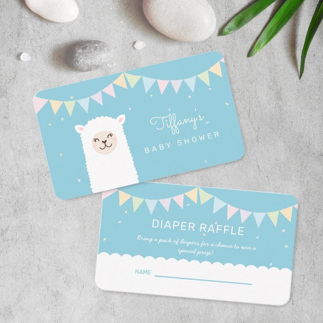 Elegante Alpaca Llama Boy Baby Duschdusche Windelw Begleitkarte (Von Creator hochgeladen)