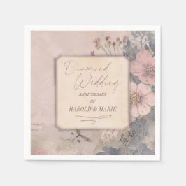 Elegante Alt-modische 60. Diamant-Hochzeit Serviette