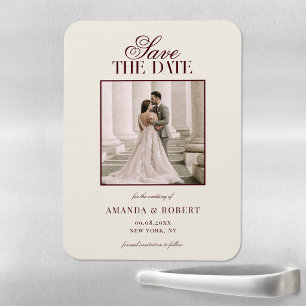 Elegante alte Geld-Foto-Hochzeit Termin vormerken Magnet