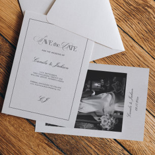 Elegante alte Geld-Hochzeit - Foto zur Vorabanzeig Einladung