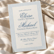 Elegante alte Geldskriptblaustreifen-Hochzeit