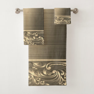 Elegante alte Goldwirbel Badehandtuch-Set Badhandtuch Set
