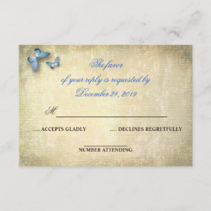 Elegante, alte Leinwand Hochzeit rsvp Karte