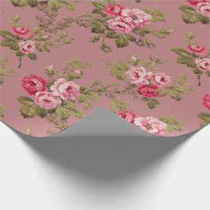 Elegante alte Rosen in Rosa - Altrosé-Hintergrund Geschenkpapier