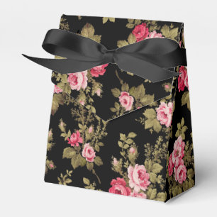 Elegante alte Rosen in Rosa - schwarzer Hintergrun Geschenkschachtel