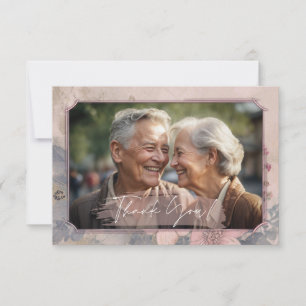 Elegante, altmodische Hochzeit Dankeschön Karte