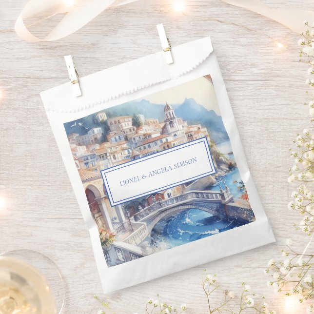 Elegante Amalfi Küstenansicht Italien Geschenktütchen (Ausgeschnitten)