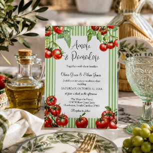 Elegante Amore & Pomodori Italienische Hochzeit Einladung