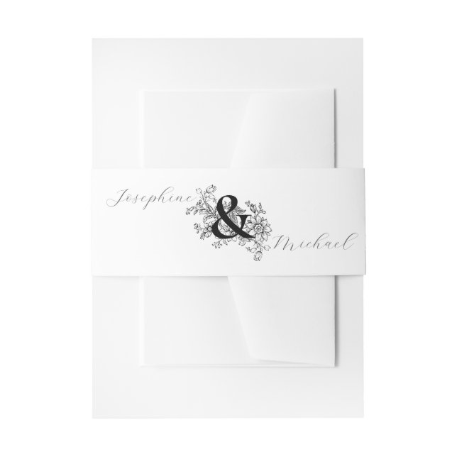 Elegante Ampersand Botanische Hochzeit Einladung Einladungsbanderole (Vorderseite Beispiel)