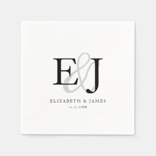 Elegante Ampersand Classic Monogram Wedding Serviette