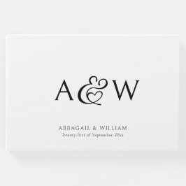 Elegante Ampersand Monogram Black & White Wedding Gästebuch