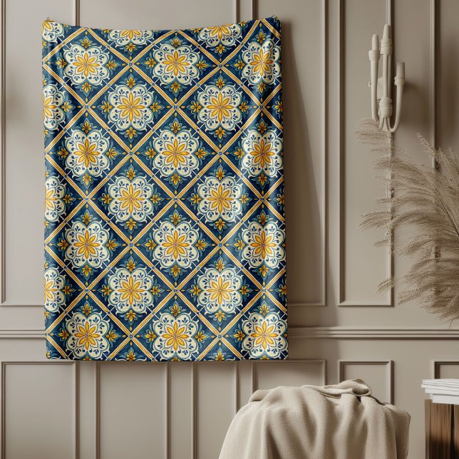 Elegante, an der Küste Inspirierte Muster Fleecedecke (Elegant Mediterranean Coastal-Inspired Patterns Fleece Blanket)