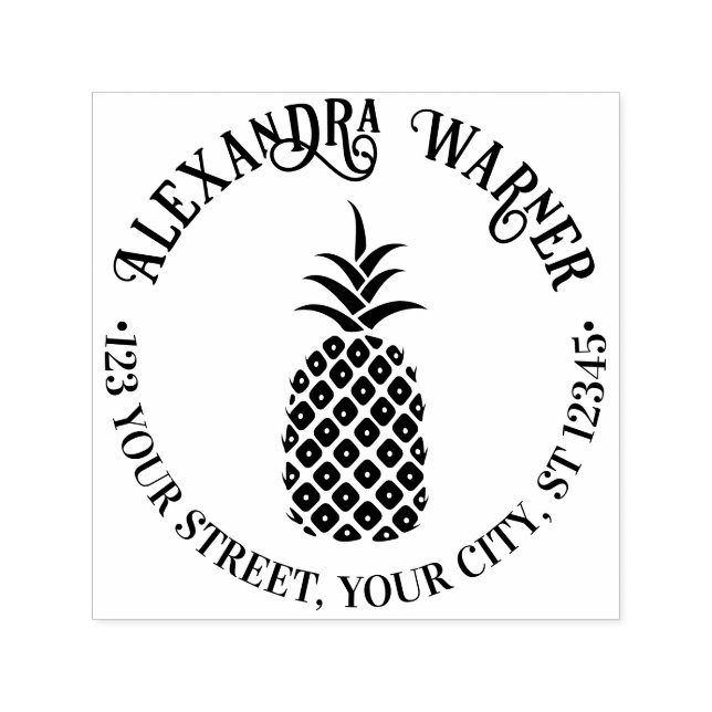Elegante Ananas #11 Name Rücksendeadresse Permastempel (Design)