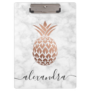 Elegante Ananas aus Kupfer-Rose Klemmbrett