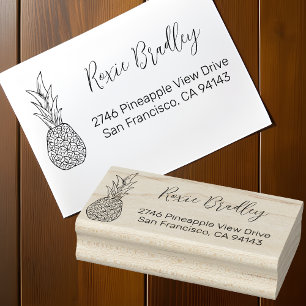 Elegante Ananas-Rücksendeadresse Gummistempel