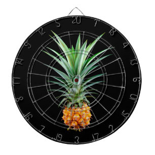 elegante Ananas  Schwarzer Hintergrund Dartscheibe