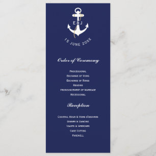 Elegante Anchor Nautical Wedding Initials Programm