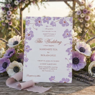 Elegante Anemone Blumen Hochzeitseinladung Einladung
