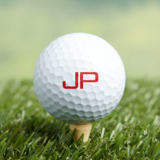 Elegante Anfangsbuchstabe Name Vorlage Rot Monogra Golfball (Insitu T-Shirt)