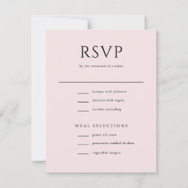 Elegante Anfangsskriptmonogramm Blush Pink Hochzei RSVP Karte