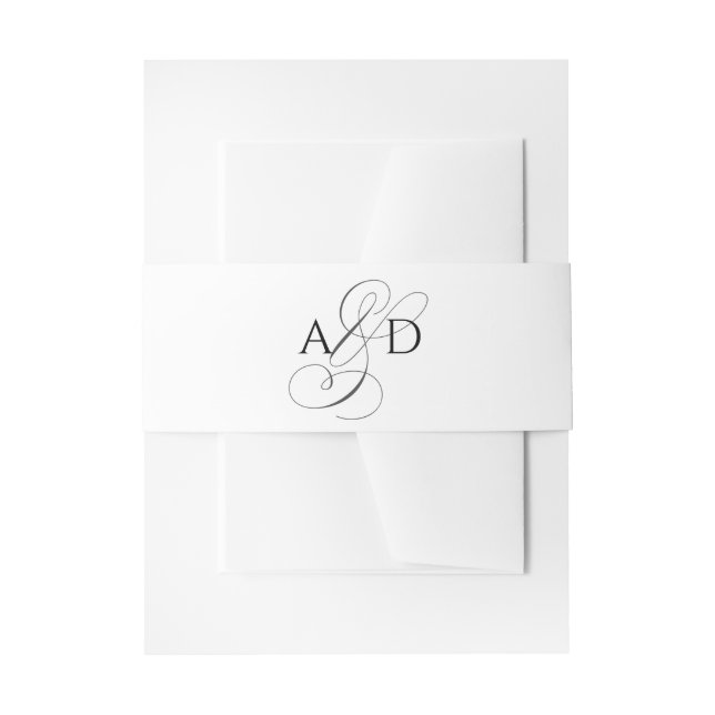 Elegante Anfangsskriptmonogramm Classic Wedding Einladungsbanderole (Vorderseite Beispiel)