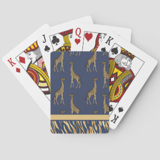 Elegante Animal Print Blue Moderne Spielkarten