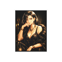Elegante Anime-Frau – Dark Glamour Art Print