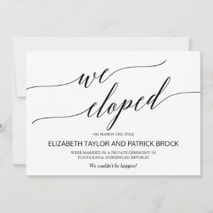 Elegante Ankündigung der Black Calligraphy Elopeme