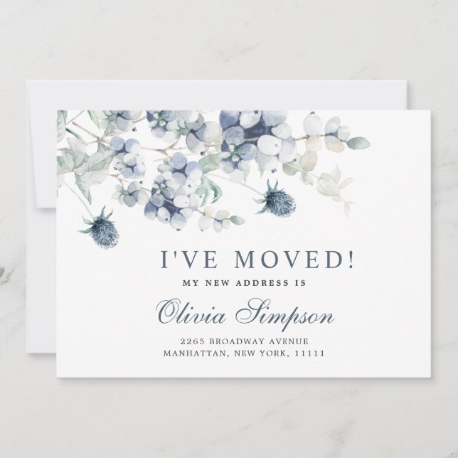 Elegante Ankündigung der Blue Winter Moving (Vorderseite)