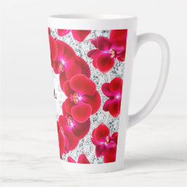 Elegante Anordnung der Roten Orchideen Milchtasse