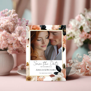 Elegante anpassbare Blumen-Hochzeitseinladungskart Save The Date