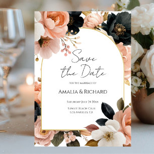 Elegante anpassbare florale Save-the-Date-Karte Save The Date