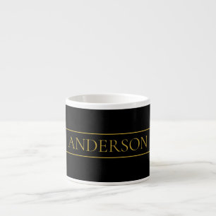 Elegante anpassbare Gold-Texte und -Linien Espressotasse