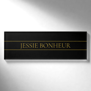 Elegante anpassbare Gold-Texte und -Linien Namenschild