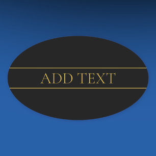 Elegante anpassbare Gold-Texte und -Linien Ovaler Aufkleber