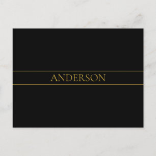 Elegante anpassbare Gold-Texte und -Linien Postkarte