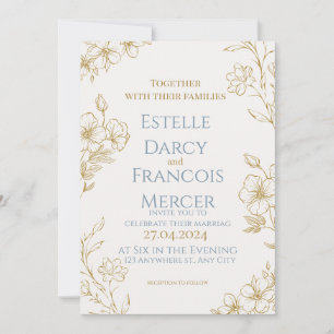 Elegante anpassbare Hochzeitseinladung Dankeskarte