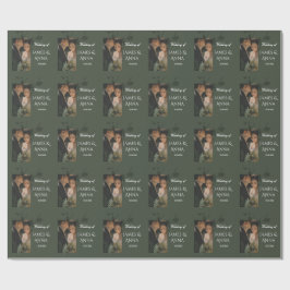 Elegante, anpassbare olivgrüne Hochzeit Geschenkpapier
